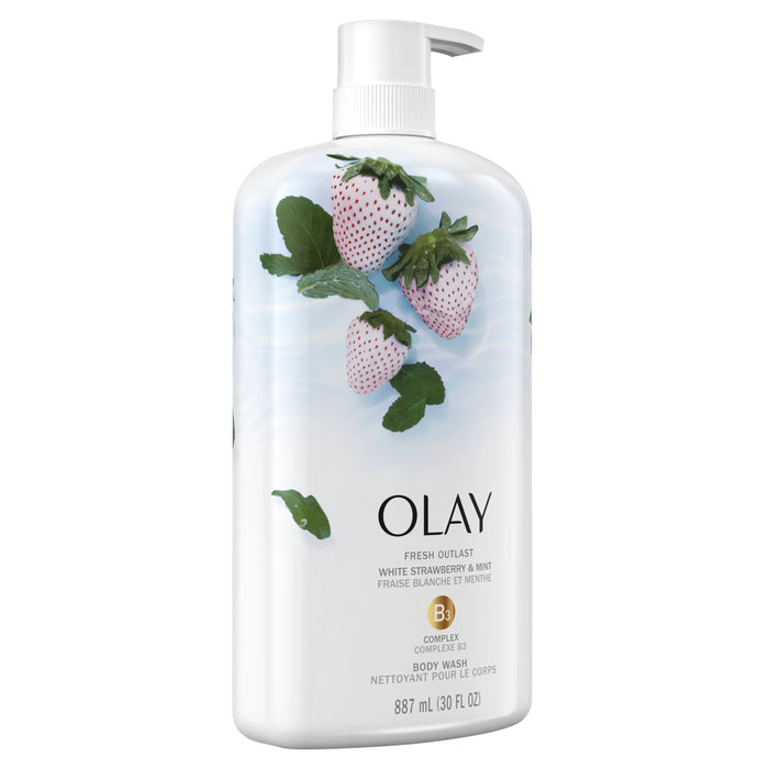 Olay Fresh Outlast Body Wash, White Strawberry & Mint, 30 Fl Oz