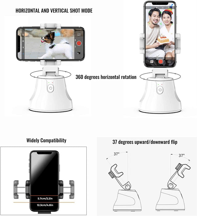Auto Tracking Gimbal Selfie Stick 360° Rotation Vlogging Smart Phone Holder