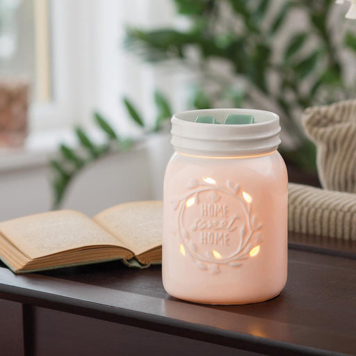 8.8 in. White Mason Jar Illumination Fragrance Warmer