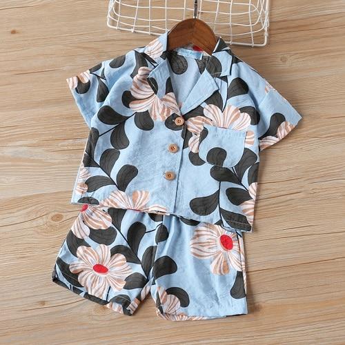 Summer Baby Boy  Clothes Sets Sleeveless  T-Shirt & Camo Shorts (2 Pcs Set)