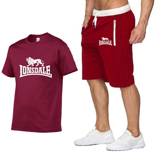 Lonsdale Men Summer Short Sleeve T-Shirt & Short Pant Sets